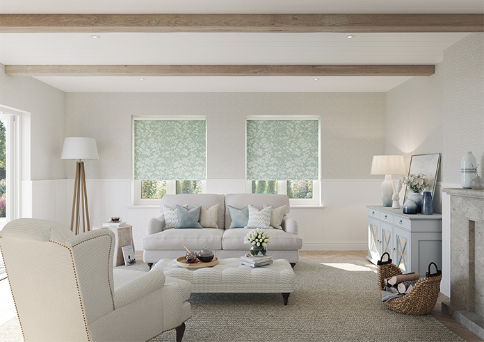 Cherry Blossom, Pastel Green - Roller Blind - Image 8